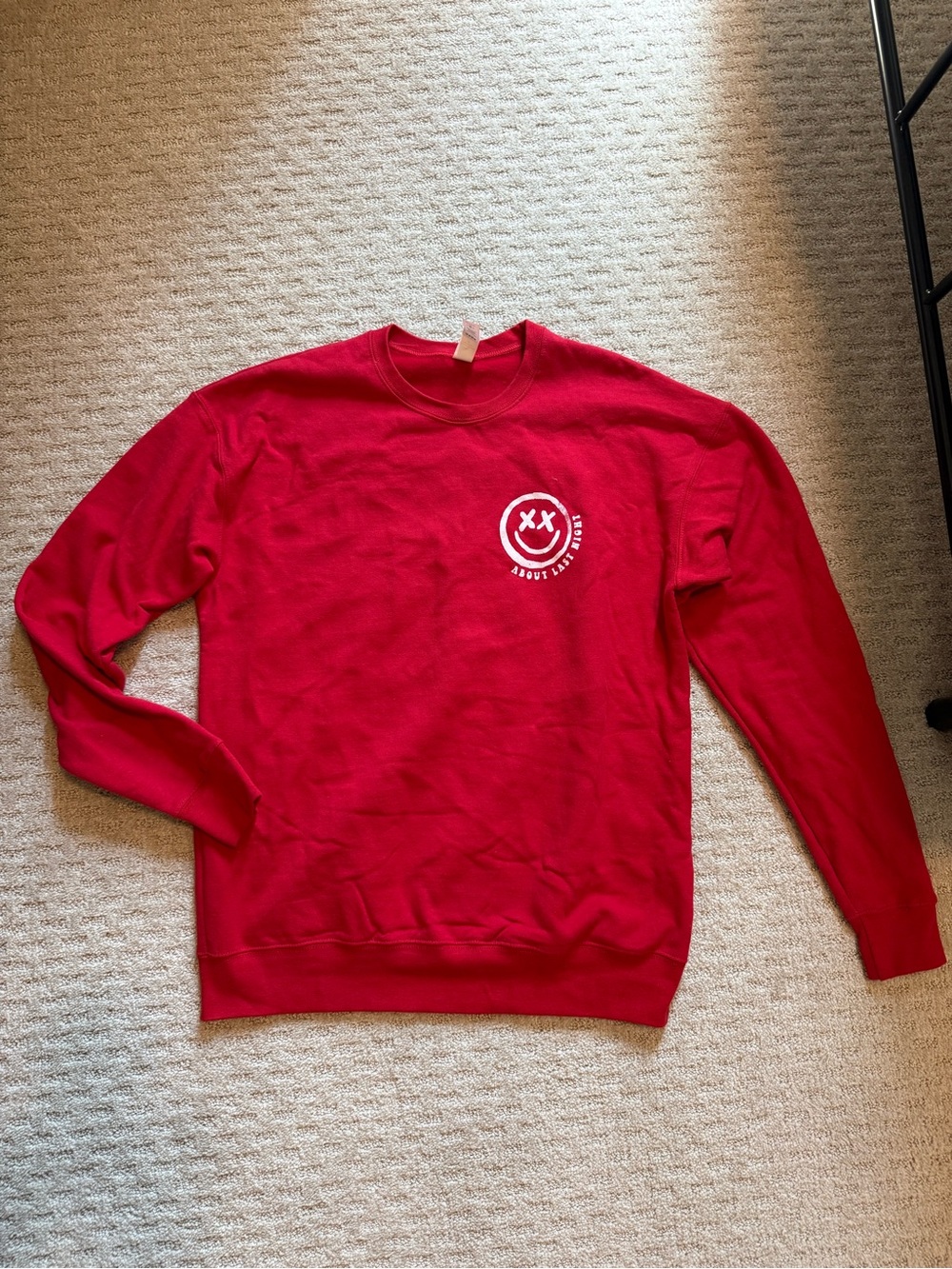 Red About Last Night Crewneck Sweatshirt